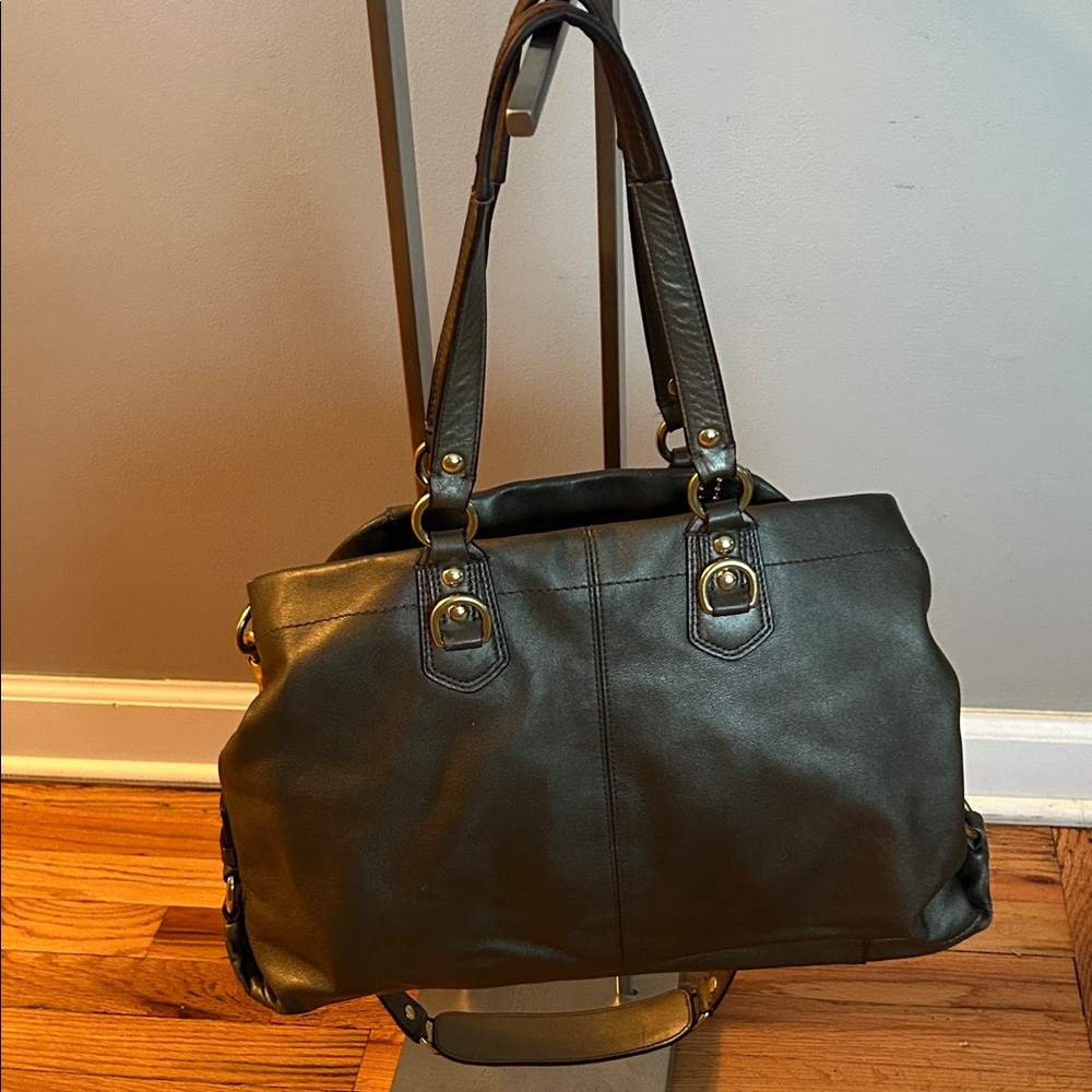 Authentic Elegant Black Leather Tote Bag